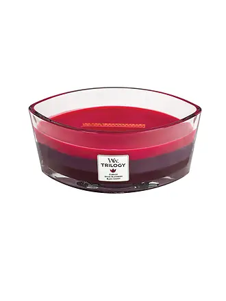 WOODWICK | Bougie Ellipse Mèche Crépitante 454g Triology Cafe Sweets | dunkelrot